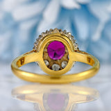 Ellibelle Jewellery Edwardian Ruby & Diamond 18ct Gold Platinum Cluster Ring