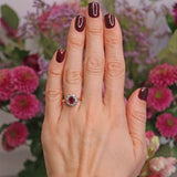 Ellibelle Jewellery Edwardian Ruby & Diamond 18ct Gold Platinum Cluster Ring
