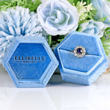 Ellibelle Jewellery Edwardian Sapphire & Diamond 18ct Gold and Platinum Cluster Ring