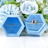 Ellibelle Jewellery Edwardian Sapphire & Diamond 18ct Gold Platinum Cluster Ring