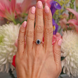 Ellibelle Jewellery Edwardian Sapphire & Diamond 18ct Gold Platinum Cluster Ring