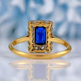 Ellibelle Jewellery Edwardian Sapphire & Diamond 18ct Gold Platinum Ring