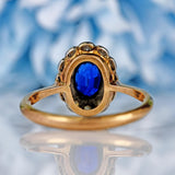 Ellibelle Jewellery Edwardian Sapphire & Diamond 18ct Gold Platinum Ring