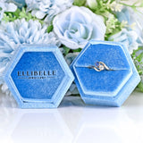 Ellibelle Jewellery Edwardian Sapphire & Diamond 18ct Gold Platinum 'Toi et Moi' Engagement Ring