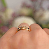 Ellibelle Jewellery Edwardian Sapphire & Diamond 18ct Gold Starburst Gypsy Ring