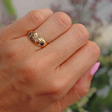 Ellibelle Jewellery Edwardian Sapphire & Diamond 18ct Gold Starburst Gypsy Ring