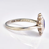 Ellibelle Jewellery Edwardian Sapphire & Diamond White Gold Platinum Cluster Ring