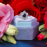 Ellibelle Jewellery Edwardian Sapphire & Old-Cut Diamond 18ct Gold Platinum Cluster Ring