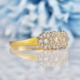 Ellibelle Jewellery Edwardian Style Diamond 18ct Gold Triple Daisy Cluster Ring