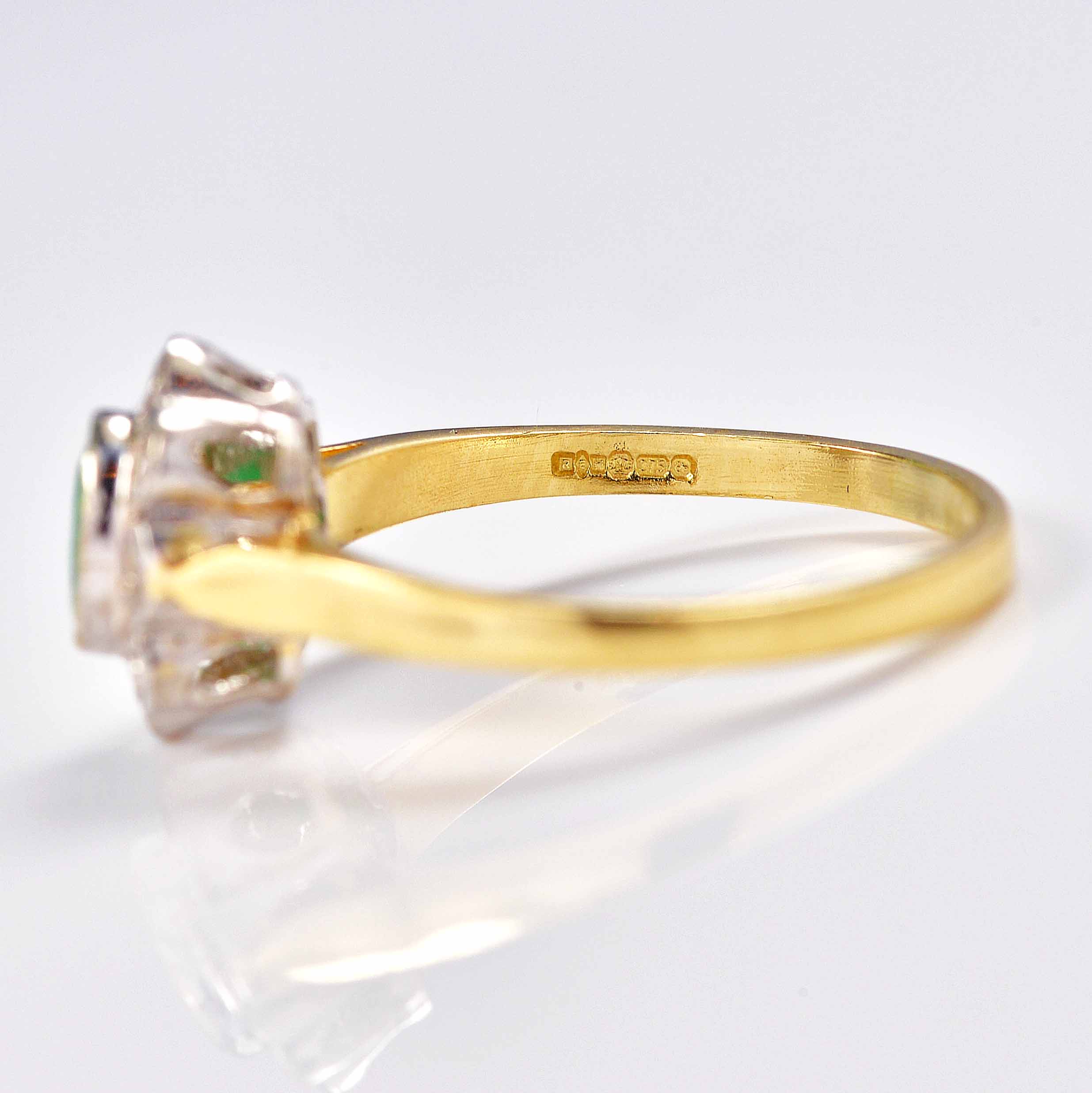 Ellibelle Jewellery Edwardian Style Emerald & Diamond Daisy Cluster Ring