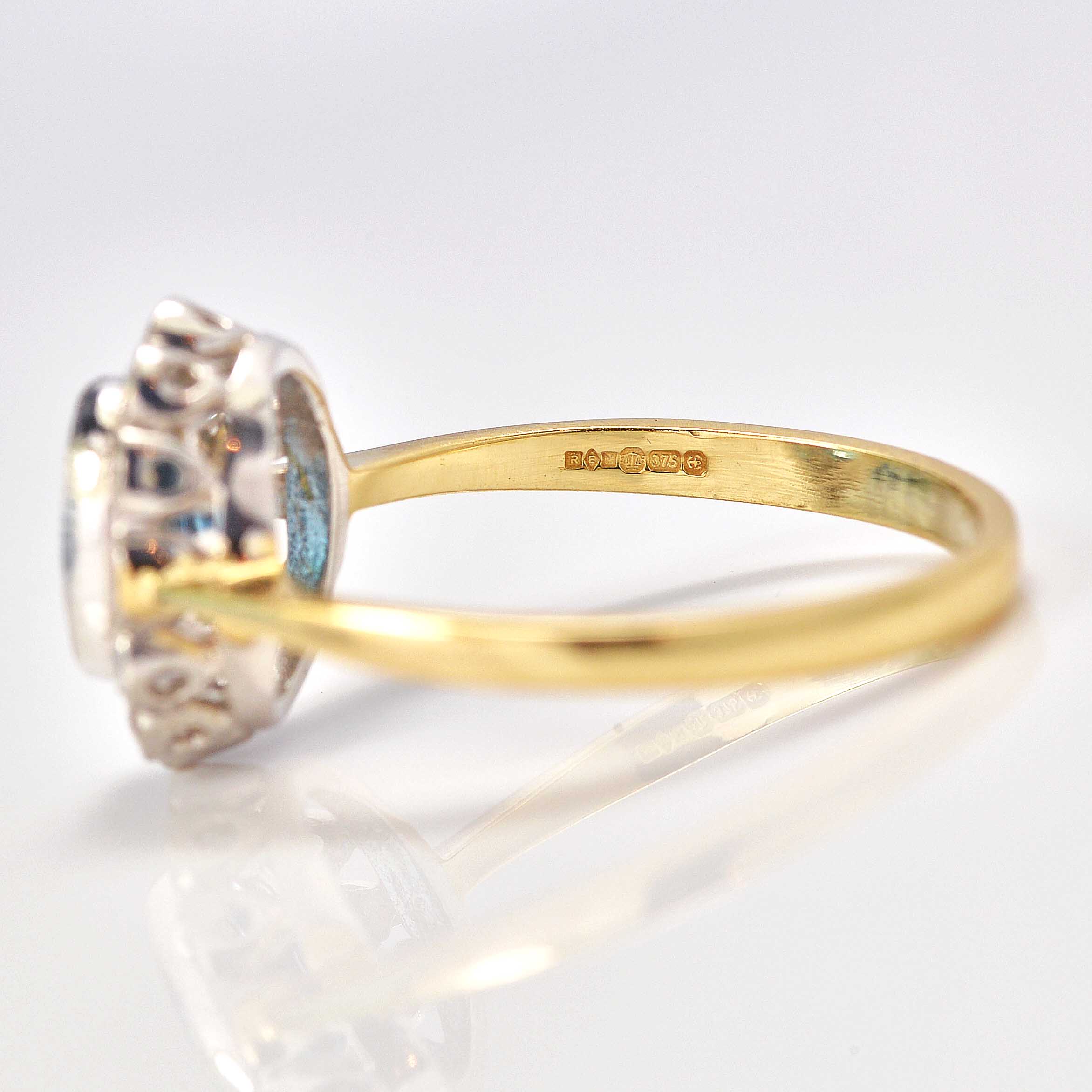 Ellibelle Jewellery Edwardian Style London Topaz & Diamond Cluster Ring