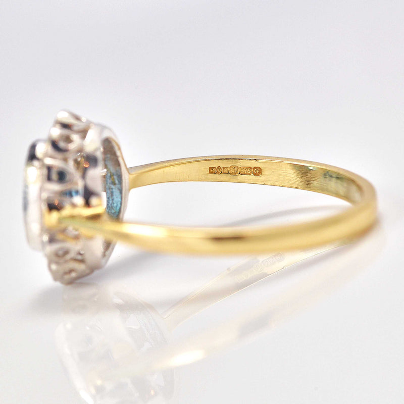 Ellibelle Jewellery Edwardian Style London Topaz & Diamond Cluster Ring