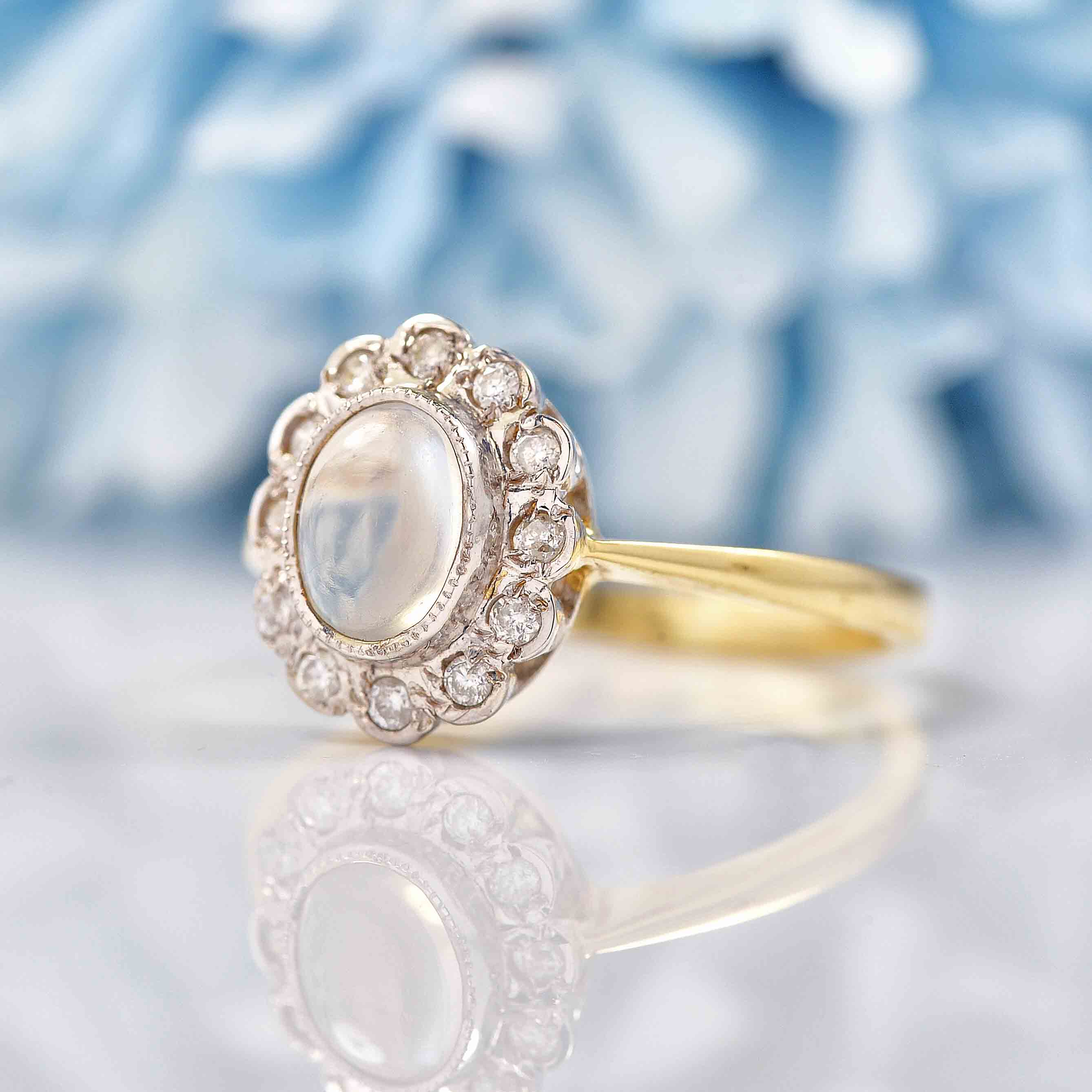 Selene Moonstone Engagement Ring- Tippy Taste Jewelry