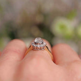 Ellibelle Jewellery Edwardian Style Moonstone & Diamond Cluster Ring