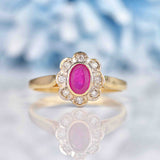 Ellibelle Jewellery Edwardian Style Ruby & Diamond Daisy Cluster Ring