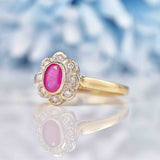 Ellibelle Jewellery Edwardian Style Ruby & Diamond Daisy Cluster Ring
