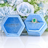Ellibelle Jewellery Emerald & Diamond 18ct Gold Cluster Engagement Ring (0.90cts)