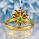 Ellibelle Jewellery Emerald & Diamond 18ct Gold Oval Cluster Engagement Ring (0.75cts)