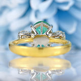 Ellibelle Jewellery Emerald & Diamond 18ct Gold Three-Stone Engagement Ring (1.85cts)