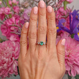 Ellibelle Jewellery Emerald & Diamond 18ct White Gold Three-Stone Engagement Ring (0.65cts)