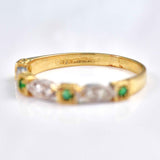 Ellibelle Jewellery Emerald & Diamond 9ct Gold Geometric Stacking Band Ring