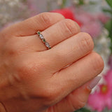 Ellibelle Jewellery Emerald & Diamond 9ct Gold Geometric Stacking Band Ring