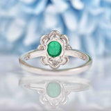 Ellibelle Jewellery Emerald & Diamond White Gold Cluster Ring