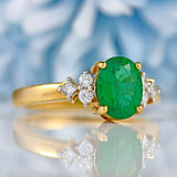 Ellibelle Jewellery Emerald & Vari-Cut Diamond 18ct Gold Seven-Stone Ring (1.45cts)
