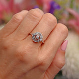 Ellibelle Jewellery French Art Deco 18ct White Gold Diamond Ring