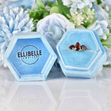 Ellibelle Jewellery Garnet 9ct Gold Pear-Shaped Trilogy Ring