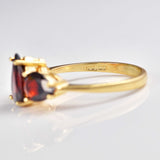 Ellibelle Jewellery Garnet 9ct Gold Pear-Shaped Trilogy Ring