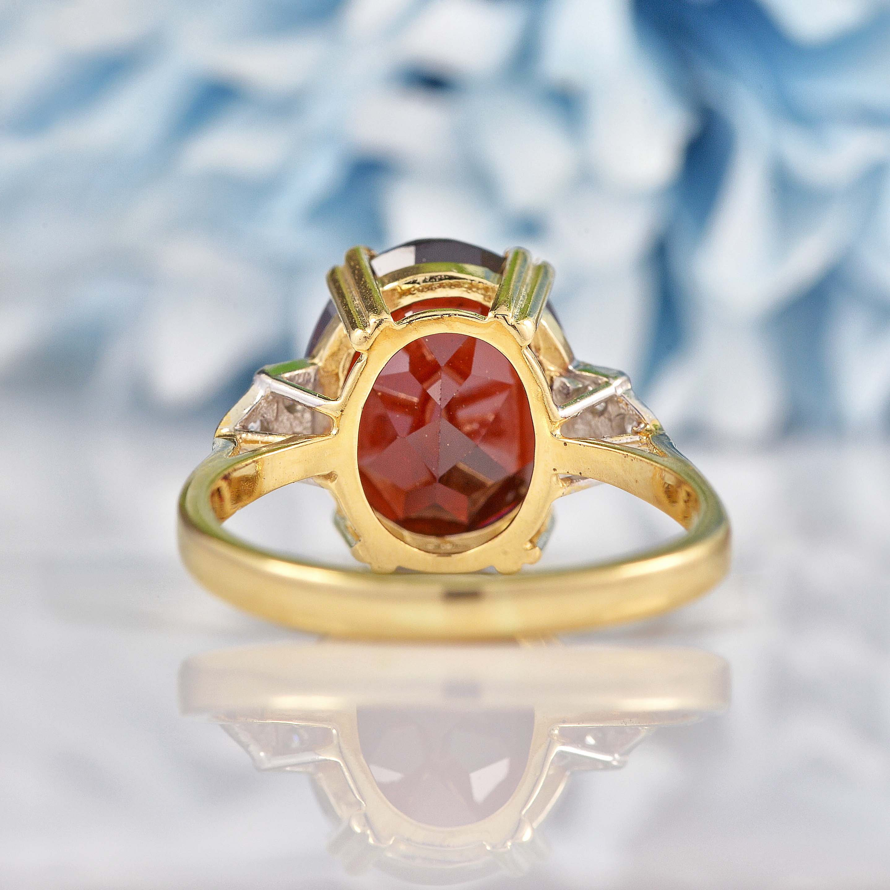 Ellibelle Jewellery Garnet & Diamond 9ct Gold Dress Ring (6.70ct)