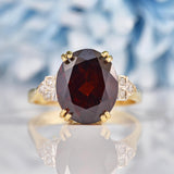 Ellibelle Jewellery Garnet & Diamond 9ct Gold Dress Ring (6.70ct)