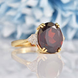 Ellibelle Jewellery Garnet & Diamond 9ct Gold Dress Ring (6.70ct)