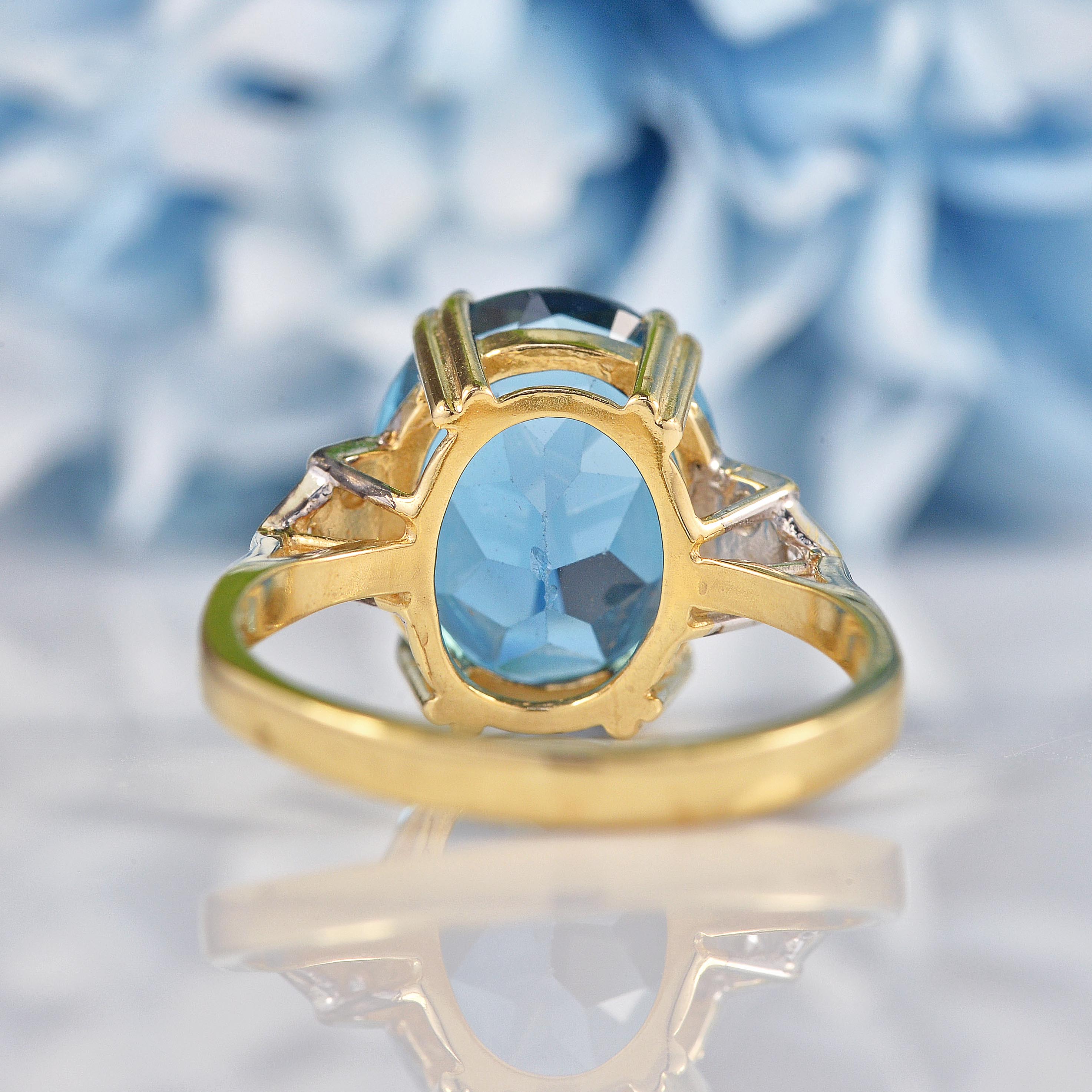 London Blue Topaz & Diamond 9ct Gold Dress Ring (6.80ct) Ellibelle Jewellery London Blue Topaz & Diamond 9ct Gold Dress Ring (6.80ct) Ellibelle Jewellery
