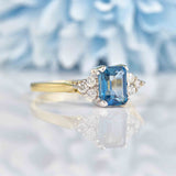 Ellibelle Jewellery London Blue Topaz & Diamond 9ct Gold Seven-Stone Ring