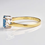 Ellibelle Jewellery London Blue Topaz & Diamond 9ct Gold Seven-Stone Ring