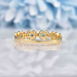 Ellibelle Jewellery London Topaz & Diamond 9ct Gold Filigree Stacking Band Ring