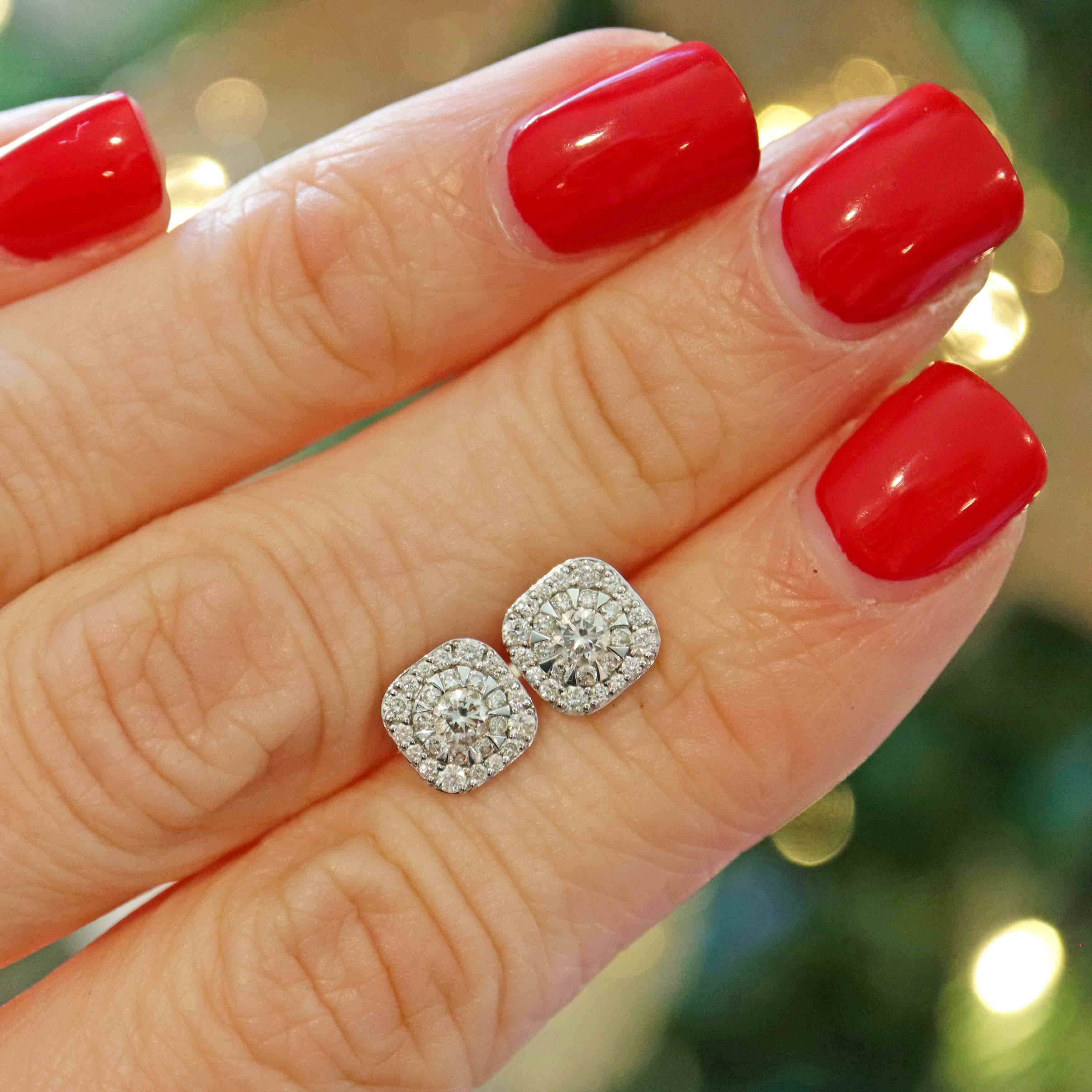 Ellibelle Jewellery Mappin & Webb Masquerade 18ct White Gold Diamond Stud Earrings