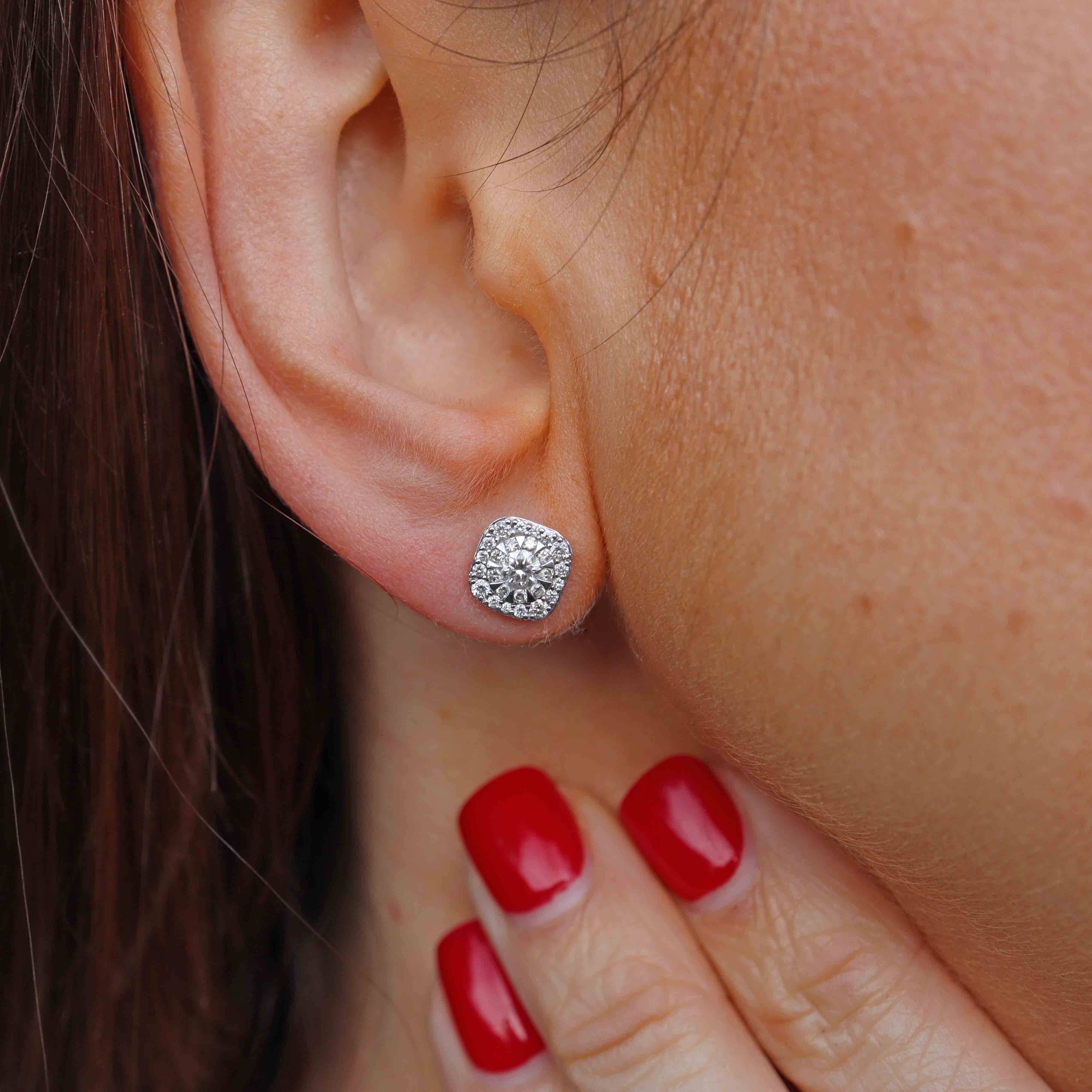 Ellibelle Jewellery Mappin & Webb Masquerade 18ct White Gold Diamond Stud Earrings