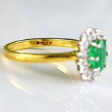 Ellibelle Jewellery Millennium Emerald & Diamond 18ct Gold Oval Cluster Ring (0.80cts)