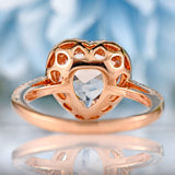 Ellibelle Jewellery Morganite & Diamond 14ct Rose Gold Heart-Shaped Halo Cluster Ring