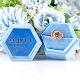 Ellibelle Jewellery Morganite & Diamond 18ct Rose Gold Halo Cluster Ring