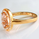 Ellibelle Jewellery Morganite & Diamond 18ct Rose Gold Halo Cluster Ring