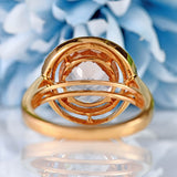 Ellibelle Jewellery Morganite & Diamond 18ct Rose Gold Halo Cluster Ring