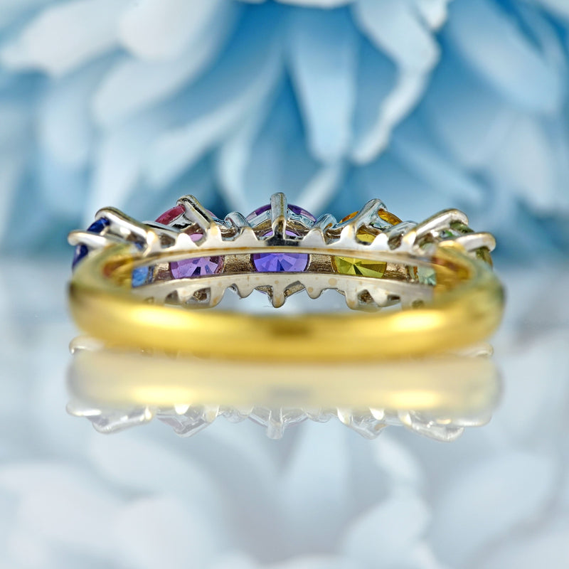 Ellibelle Jewellery Multi-Coloured Sapphire 18ct Gold Five Stone Ring (2.50cts)