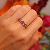Ellibelle Jewellery Multi-Coloured Sapphire 18ct Gold Five Stone Ring (2.50cts)