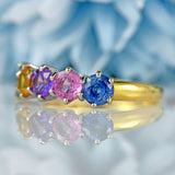 Ellibelle Jewellery Multi-Coloured Sapphire 18ct Gold Five Stone Ring (2.50cts)