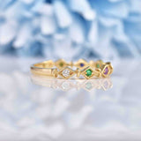 Ellibelle Jewellery Multi-Gem 9ct Gold "Dearest" Stacking Band Ring