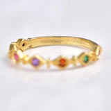 Ellibelle Jewellery Multi-Gem 9ct Gold "Regards" Stacking Band Ring